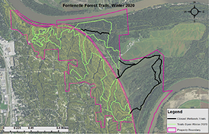 Fontenelle Forest Trails Winter 2020 timeline