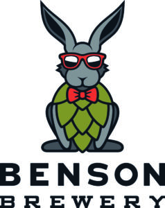 A picture of a rabbit with glasses and the text, "BENSON BREWERY"
