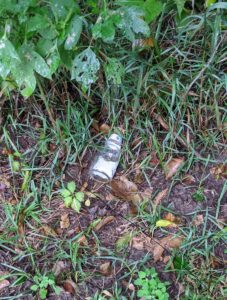 a small bottle on the ground