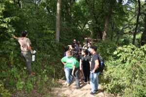 Fontenelle Forest interns on a guided hike.